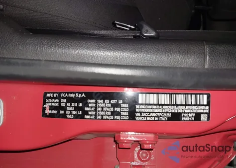 2015 Jeep Renegade Latitude z USA, uszkodzony, nr VIN ZACCJABH7FPC21262